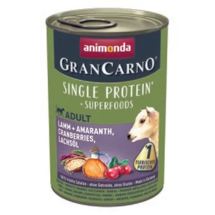 animonda GranCarno Single Protein Superfoods Jagnięcina i amarant, żurawina, olej z łososia 24x400 g - Mokra karma dla psów - miniaturka - grafika 1
