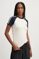 Koszulki sportowe damskie - Guess Jeans t-shirt damski kolor beżowy W4BI52 J1314 - miniaturka - grafika 1