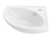 Umywalki - Umywalka ścienna Uptrend Corner 48x56 cm owalna biały połysk TR41196 - miniaturka - grafika 1