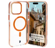Etui i futerały do telefonów - Bizon Etui z pierścieniem magnetycznym Case Marco do iPhone 14 Pro Max, przezroczyste z pomarańczową ramką - miniaturka - grafika 1