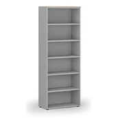 Regały biurowe - Regał biurowy PRIMO GRAY, 2128 x 800 x 420 mm, szary/dąb naturalny - miniaturka - grafika 1