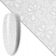 Ozdoby do paznokci - Folia transferowa do paznokci 80 cm White Nr 1 - miniaturka - grafika 1