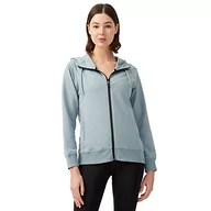 Bluzy damskie - LOS OJOS Damska bluza z kapturem z zamkiem błyskawicznym, niebieski/szary, XL - miniaturka - grafika 1
