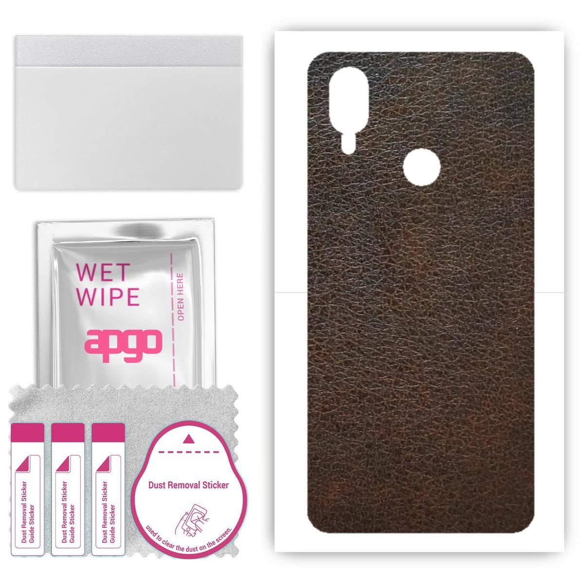 Folia naklejka skórka strukturalna na TYŁ do Cubot X19 - Skóra Brązowa - apgo SKINS