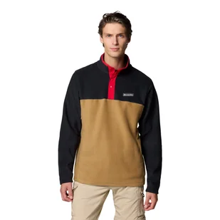 Męska bluza polarowa Columbia Steens Mountain Half Snap II delta/black/mountain red - M - Bluzy męskie - miniaturka - grafika 1