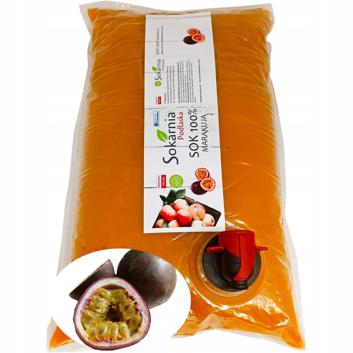 SOK MARAKUJA 10l 100% Naturalny Niepowtarzalny Smak Orzeźwia Dodaje Energii