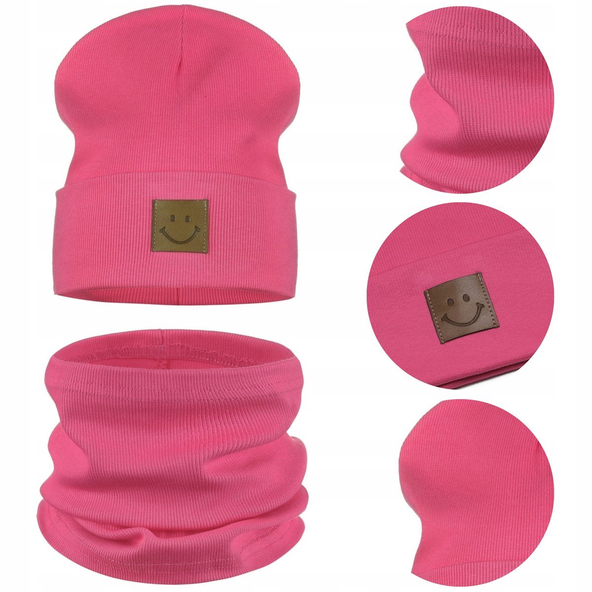 CZAPKA i KOMIN DZIECIĘCY Komplet Dziecka Zestaw BAWEŁNA 95% RÓŻOWY 48-52