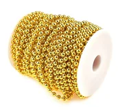 Oświetlenie świąteczne - Łańcuch na choinkę koraliki złote 10 m kuleczki - miniaturka - grafika 1