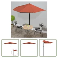 Parasole ogrodowe - The Living Store Półparasol balkonowy - aluminium - terakota - 300x155x223 cm - Parasol Balkonowy - miniaturka - grafika 1