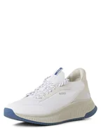 Trampki męskie - BOSS Tenisówki z dodatkiem skóry Mężczyźni Tekstylia biały jednolity, 41 - miniaturka - grafika 1