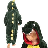 Stroje karnawałowe - Piżama Dla Dzieci Dziecięca Kigurumi Onesie Kostium Strój Dinozaur 115-125 - miniaturka - grafika 1