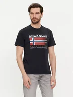 Koszulki męskie - Napapijri T-Shirt S-Kreis NP0A4HQR Czarny Regular Fit - miniaturka - grafika 1