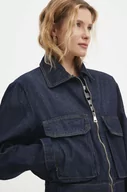 Kurtki damskie - Answear Lab kurtka jeansowa damska kolor granatowy przejściowa - miniaturka - grafika 1
