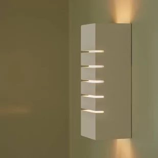 Nordlux Kwadratowy kinkiet Lancio wykonany z gipsu, z wtyczką, biały - Lampy ścienne - miniaturka - grafika 1