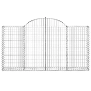 Łukowaty kosz gabionowy, 200x30x100/120cm, galwanizowane żelazo - Ogrodzenia - miniaturka - grafika 4