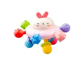 Zabawki sensoryczne - GRZECHOTKA OBROTOWA ZABAWKA GRYZAK SENSORYCZNA DLA NIEMOWLĄT KRÓLIK 360° - miniaturka - grafika 1