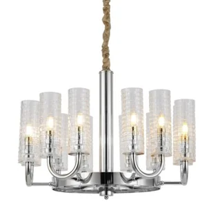 Lumina Deco Nowoczesny Chromowany Żyrandol Donatti W12 - Lampy sufitowe - miniaturka - grafika 1