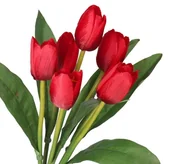 Sztuczne kwiaty - TULIPANY BUKIET TULIPANÓW GUMOWANE JAK ŻYWE 36CM - miniaturka - grafika 1