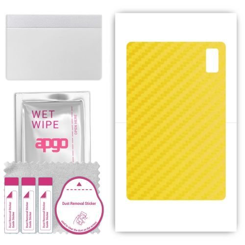 folia naklejka skórka strukturalna na TYŁ do HTC A101 - Carbon Żółty - apgo SKINS