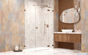 Radaway Essenza Pro Brushed Copper Kdj kabina 80x100 cm prawa szczotkowana miedź 10097080-93-01R/10098100-01-01 - Kabiny prysznicowe - miniaturka - grafika 3