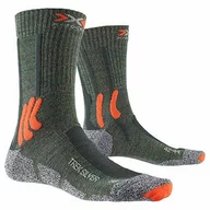 Skarpetki damskie - X-socks skarpety trekkingowe dla dorosłych Trek Silver Socks skarpety trekkingowe męskie damskie pończochy, oliwkowe melanż/x-pomarańczowy/szary melanż, 35/38 XS-TS07S19U - miniaturka - grafika 1