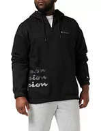 Bluzy męskie - Champion Męska bluza z kapturem American Classics Multi-Logo Half Zip, czarny, XL - miniaturka - grafika 1