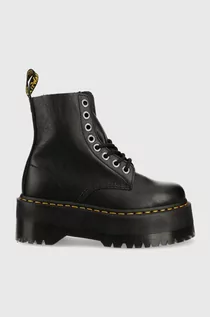 Botki damskie - Dr. Martens workery skórzane damskie kolor czarny na platformie workery skórzane damskie kolor czarny na platformie - grafika 1