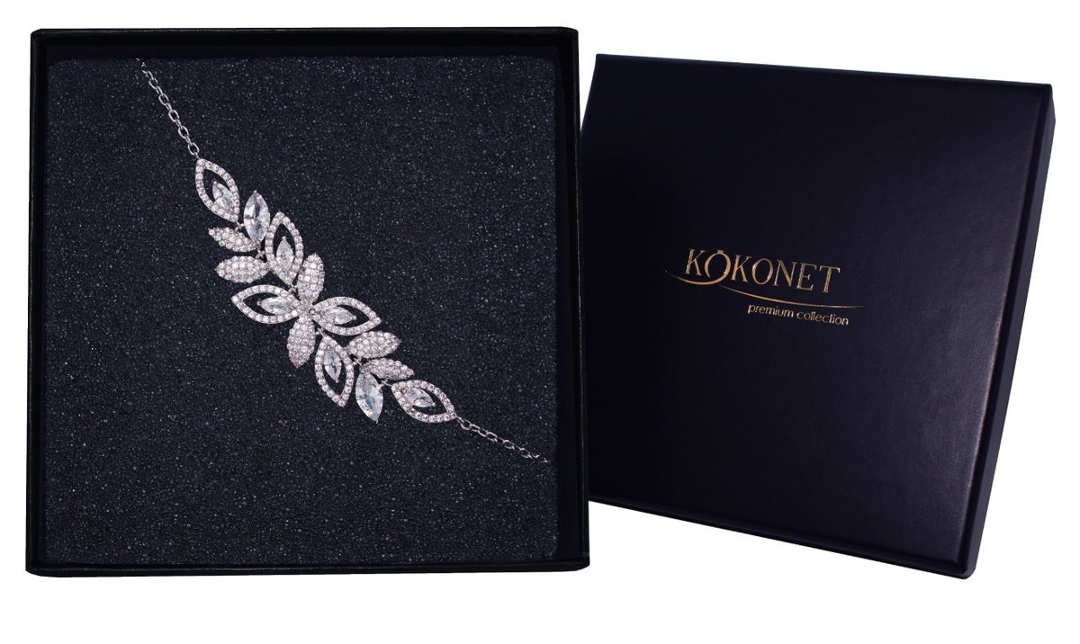 Bransoletka ślubna srebrna regulowana GLAMUR boho