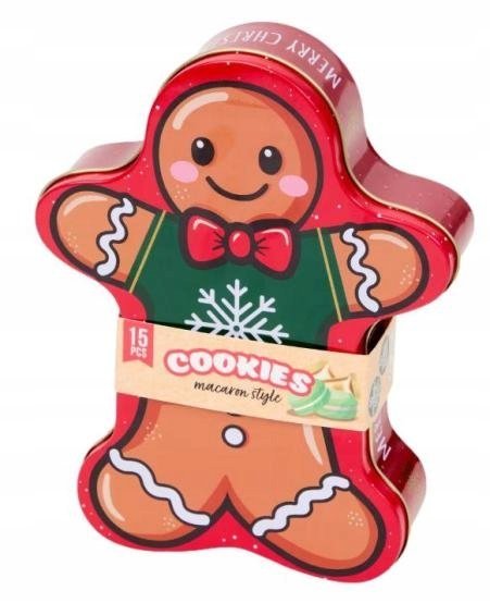Ciastka w puszce bożonarodzeniowej CIASTEK styl makaroników15 szt 90 g
