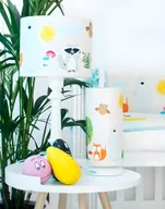 Lampy stojące - Lampka nocna Przyjaciele Lasu - biała tuba w kolorowe zwierzątka - miniaturka - grafika 1