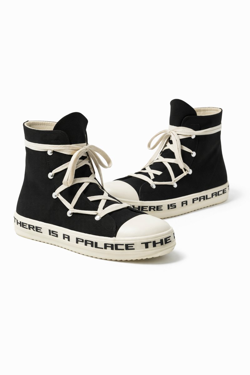 RICK OWENS TRAMPKI MĘSKIE CZARNE Z NADRUKIEM NA PODESZWIE 45,5 2I2E