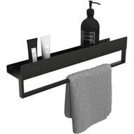 Akcesoria łazienkowe - Rea Półka łazienkowa wannowa SF01 60cm czarny mat - miniaturka - grafika 1