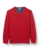 Bluzy męskie - Seidensticker Bluza męska z dekoltem w serek, czerwony, S - miniaturka - grafika 1