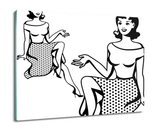 osłona płyty kuchennej Kobieta retro kropki 60x52, ArtprintCave - Deski do krojenia - miniaturka - grafika 1