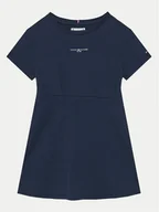 Sukienki i spódniczki dla dziewczynek - Tommy Hilfiger Sukienka codzienna KG0KG08350 S Granatowy Regular Fit - miniaturka - grafika 1