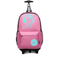 Walizki - Kono Kono Dzieci bagaż walizka świecąca muzyka dzieci laptop plecak kabina koło podróż biznes wózek na kółkach torba na rękę 25 l (różowy) E6877 PK E6877 BK - miniaturka - grafika 1
