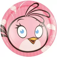 Urodziny dziecka - Amscan Talerzyki papierowe "Angry Birds Pink", 23 cm, 8 szt 552542 - miniaturka - grafika 1