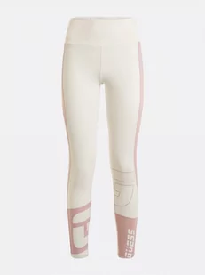Damskie legginsy treningowe GUESS CATHERINE LEGGING 4/4 - kremowe/ecru - Spodnie sportowe damskie - miniaturka - grafika 1