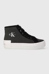 Calvin Klein Jeans trampki BOLD VULC FLATF MID CS ML BTW damskie kolor czarny - Trampki damskie - miniaturka - grafika 1
