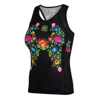 Kimona, stroje i obuwie - Tank Top fitness damski EXTREME HOBBY FOLK BLACK - grafika 1