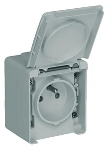 EFAPEL WATERPROOF48 GNIAZDO Z UZIEMIENIEM N/T IP65 SZARY 48112 CCZ - Gniazdka elektryczne - miniaturka - grafika 1