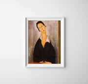 Plakaty - Plakatyw  stylu retro Amedeo Modigliani Portret polskiej kobiety A4 21x29cm bez ramki pion - miniaturka - grafika 1
