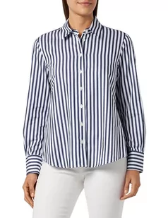 Seidensticker Damska bluzka - modna bluzka - Regular Fit - kołnierz koszuli - długi rękaw - 100% bawełna, niebieski, 36 - Bluzki damskie - miniaturka - grafika 1