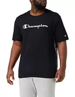 Koszulki męskie - Champion Męski T-shirt American Tape Big Logo, czarny, XS - miniaturka - grafika 1