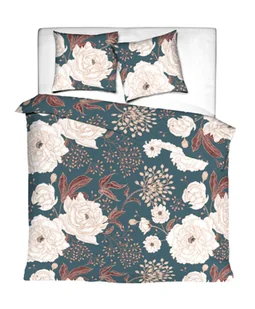 Pościel Satin Wild Roses Petrol/Pink + Dwie Poszewki 70X80 - Pościel - miniaturka - grafika 1