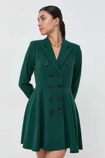 Sukienki - Silvian Heach sukienka kolor zielony mini rozkloszowana - grafika 1