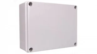 Puszka natynkowa samogasnąca gładka z pokrywą 960 stopni C seria 410A IP56 240x190x90 szara EC410C7A - Akcesoria do kolektorów i fotowoltaiki - miniaturka - grafika 1