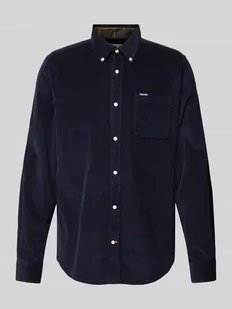 Koszula sztruksowa o kroju tailored fit z kieszenią na piersi model 'Ramsey' - Koszule męskie - miniaturka - grafika 1