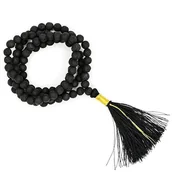 Wróżbiarstwo i radiestezja - Mala - lawa czarna (108 korali 6mm - jakość AA) + woreczek - miniaturka - grafika 1