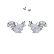 Biżuteria dla dzieci - Kolczyki Srebrne z Wiewiórką - MEJK Jewellery - miniaturka - grafika 1